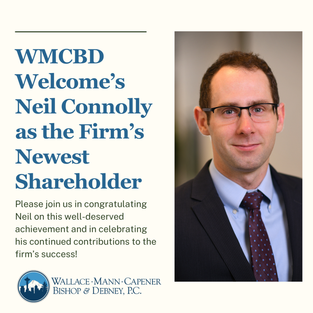 WMCBD Welcome's Neil Connolly as the Firm's Newest Shareholder